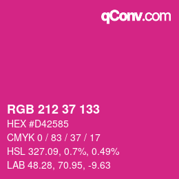 Color code: RGB 212 37 133 | qconv.com
