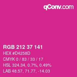Color code: RGB 212 37 141 | qconv.com