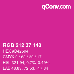 Color code: RGB 212 37 148 | qconv.com