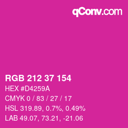 Color code: RGB 212 37 154 | qconv.com