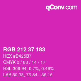 Color code: RGB 212 37 183 | qconv.com