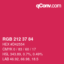 Color code: RGB 212 37 84 | qconv.com