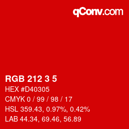 カラーコード: RGB 212 3 5 | qconv.com