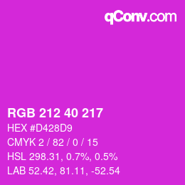 Color code: RGB 212 40 217 | qconv.com