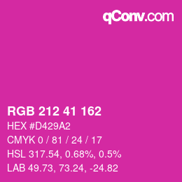 Color code: RGB 212 41 162 | qconv.com