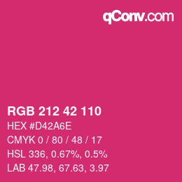 Farbcode: RGB 212 42 110 | qconv.com
