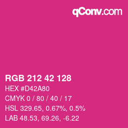 Color code: RGB 212 42 128 | qconv.com