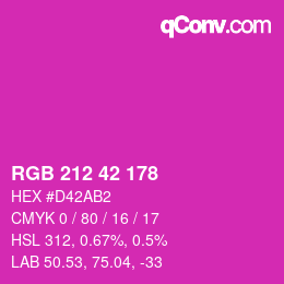 Color code: RGB 212 42 178 | qconv.com