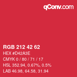 Color code: RGB 212 42 62 | qconv.com