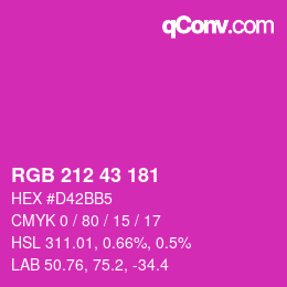 Color code: RGB 212 43 181 | qconv.com