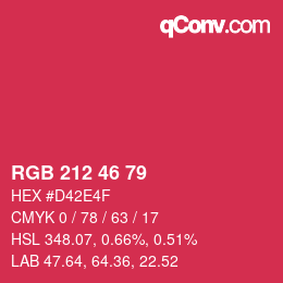 Color code: RGB 212 46 79 | qconv.com