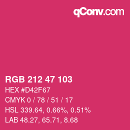 Color code: RGB 212 47 103 | qconv.com