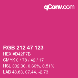 Color code: RGB 212 47 123 | qconv.com