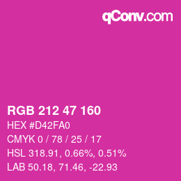 Color code: RGB 212 47 160 | qconv.com
