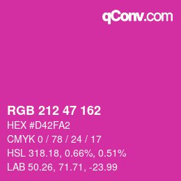 Color code: RGB 212 47 162 | qconv.com