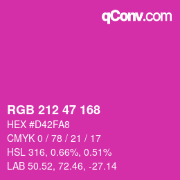 Color code: RGB 212 47 168 | qconv.com