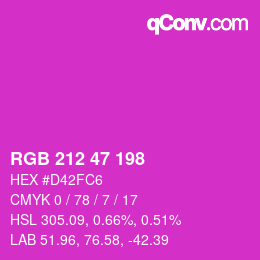 Color code: RGB 212 47 198 | qconv.com