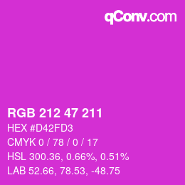 Color code: RGB 212 47 211 | qconv.com
