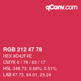 Color code: RGB 212 47 78 | qconv.com