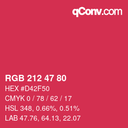 Color code: RGB 212 47 80 | qconv.com