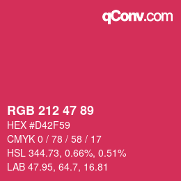 Color code: RGB 212 47 89 | qconv.com