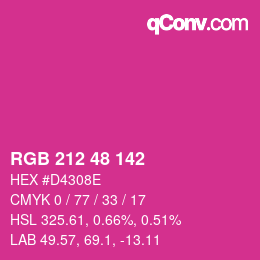 Color code: RGB 212 48 142 | qconv.com