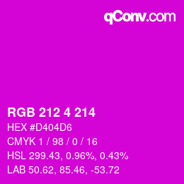 Color code: RGB 212 4 214 | qconv.com