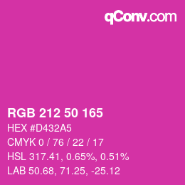 Color code: RGB 212 50 165 | qconv.com
