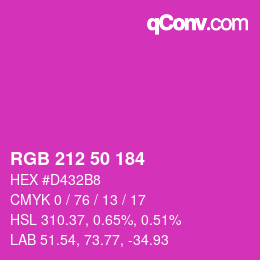 カラーコード: RGB 212 50 184 | qconv.com