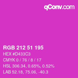 Color code: RGB 212 51 195 | qconv.com