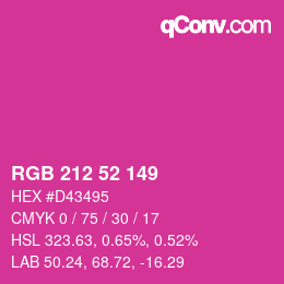 カラーコード: RGB 212 52 149 | qconv.com