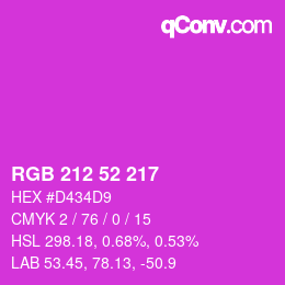 Color code: RGB 212 52 217 | qconv.com