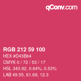 Color code: RGB 212 59 100 | qconv.com