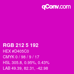 Color code: RGB 212 5 192 | qconv.com