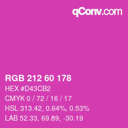 Color code: RGB 212 60 178 | qconv.com