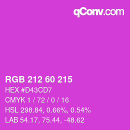 Color code: RGB 212 60 215 | qconv.com