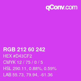 颜色代码: RGB 212 60 242 | qconv.com