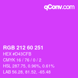 Color code: RGB 212 60 251 | qconv.com