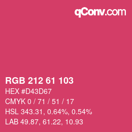 Color code: RGB 212 61 103 | qconv.com