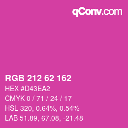 Color code: RGB 212 62 162 | qconv.com