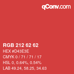Color code: RGB 212 62 62 | qconv.com