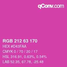 Color code: RGB 212 63 170 | qconv.com