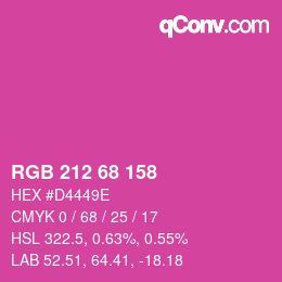 カラーコード: RGB 212 68 158 | qconv.com
