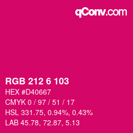 Color code: RGB 212 6 103 | qconv.com