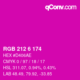 Code couleur: RGB 212 6 174 | qconv.com