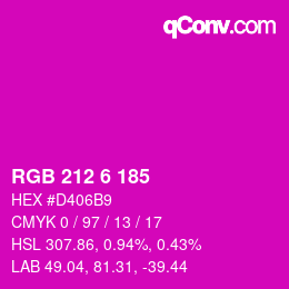 Color code: RGB 212 6 185 | qconv.com