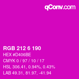 Color code: RGB 212 6 190 | qconv.com