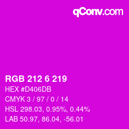 Color code: RGB 212 6 219 | qconv.com