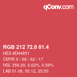 カラーコード: RGB 212 72.8 81.4 | qconv.com