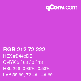 Color code: RGB 212 72 222 | qconv.com